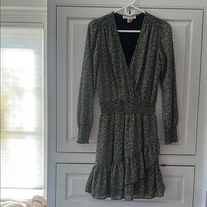 MICHAEL Michael Kors Green Ruffled Wrap Mini Dress